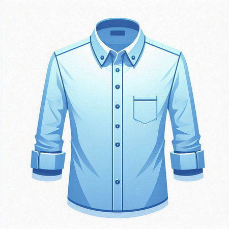 Blue shirt on a mannequin isolated on white background. Vector illustration.のイラスト素材