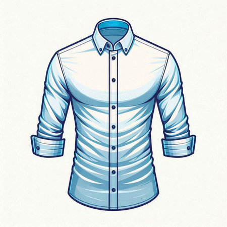 Men's shirt. Vector illustration of a shirt with a collar.のイラスト素材