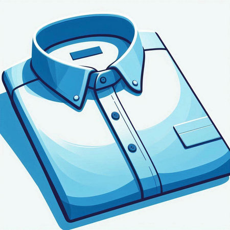 Stylized illustration of a folded shirt on a white background.のイラスト素材