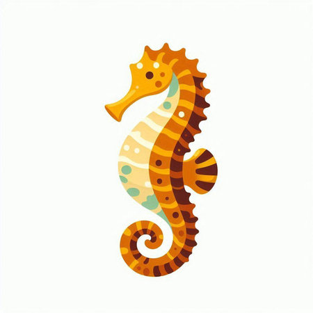 Seahorse. Colorful vector illustration isolated on white background.のイラスト素材