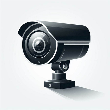 Illustration of security camera on a white background. Vector illustration.のイラスト素材