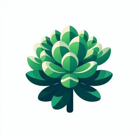 abstract green flower on a white background, vector illustration, eps10のイラスト素材