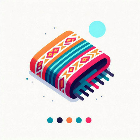 Colorful isometric boho style geometric background. Vector illustration.のイラスト素材