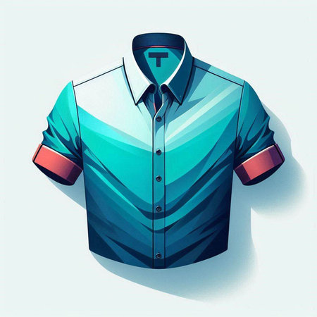Blue shirt with a cross on a white background. Vector illustration.のイラスト素材