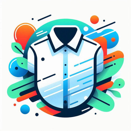 Shirt icon on colorful background. Vector illustration. Eps 10.のイラスト素材