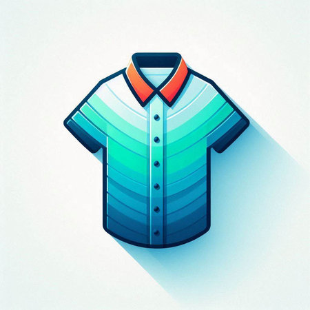 Shirt icon, vector illustration. Flat design style with long shadowのイラスト素材