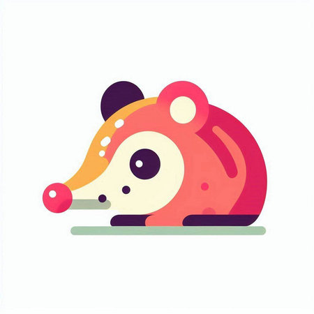 Vector illustration of cute cartoon hedgehog. Isolated on white background.のイラスト素材