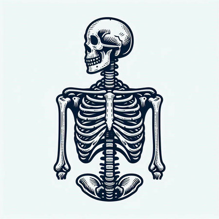 Human skeleton. Vector illustration. Isolated on a white background.のイラスト素材