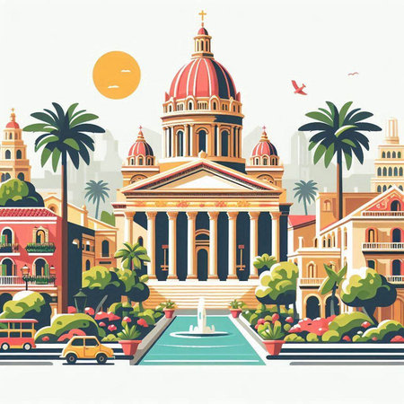 St. Isaac's Cathedral in St. Petersburg, Russia. Vector illustrationのイラスト素材
