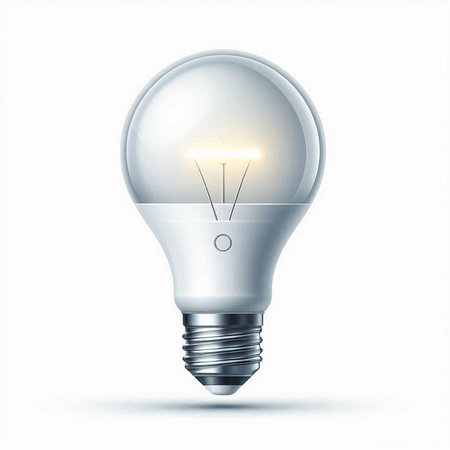 Realistic lightbulb isolated on white background. Vector illustration.のイラスト素材