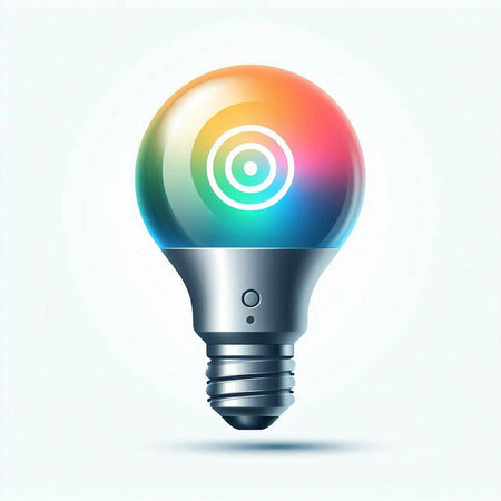 Light bulb with a target on a white background. Vector illustration.のイラスト素材
