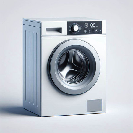 Washing machine on a white background. 3d render image.のイラスト素材