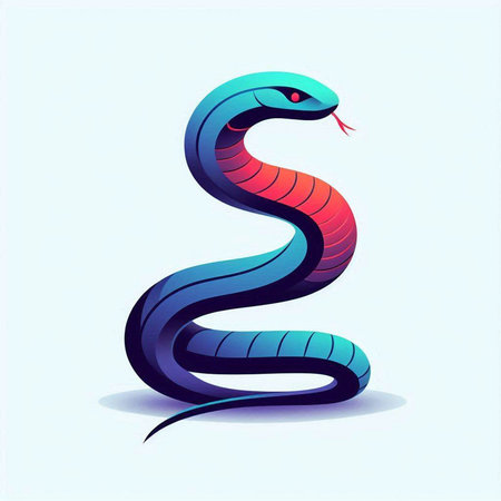 Vector illustration of a snake in the form of a letter S.のイラスト素材