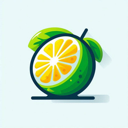 Lime fruit icon in flat style. Vector illustration isolated on white background.のイラスト素材