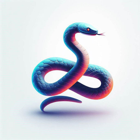 Snake in the form of a snake on a white background. Vector illustration.のイラスト素材