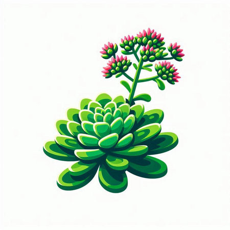Succulent plant isolated on a white background. Vector illustration.のイラスト素材