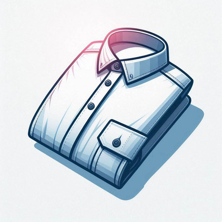 Illustration of a folded shirt on a white background, vector illustrationのイラスト素材