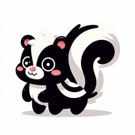 cute cartoon skunk isolated on a white background. vector illustrationのイラスト素材