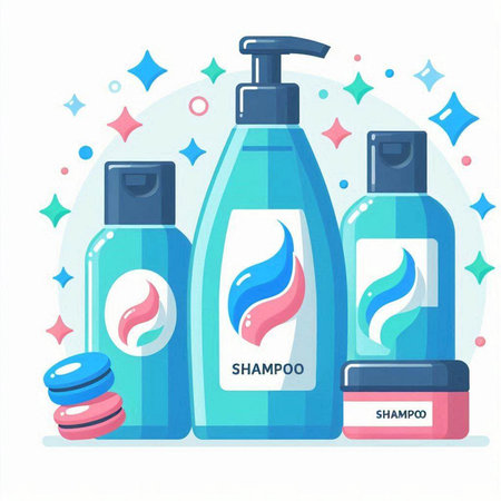 Set of cosmetic products. Vector illustration in flat style. Skin care products.のイラスト素材