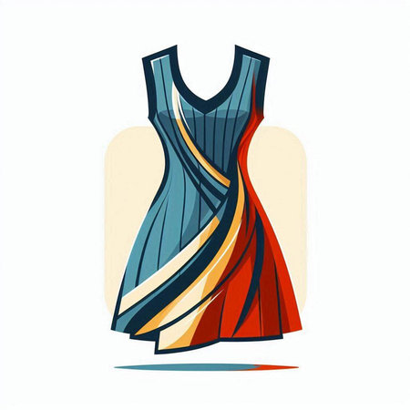 Women's evening dress. Vector illustration of a beautiful evening dress.のイラスト素材