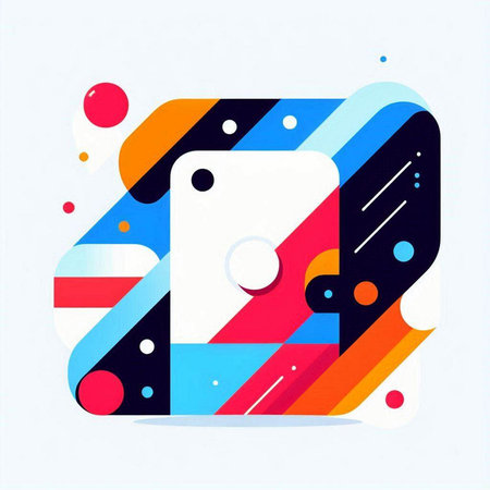 Colorful abstract background with geometric shapes and lines. Vector illustration.のイラスト素材