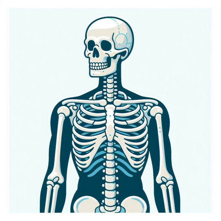 Human skeleton. Vector illustration. Isolated on a white background.のイラスト素材