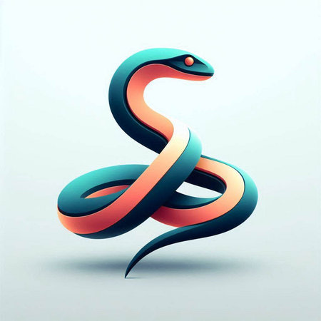 3d rendering of a snake in the form of a letter Sのイラスト素材