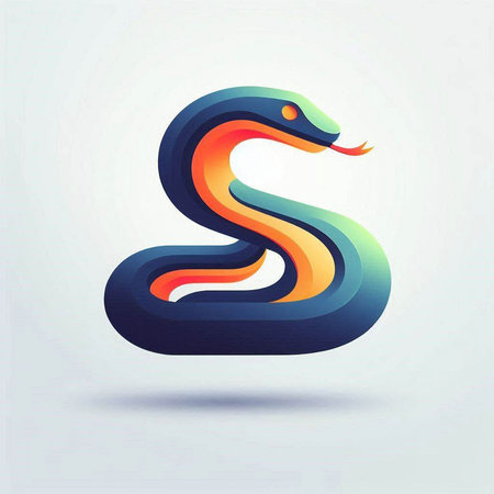Snake icon. Vector design template elements for your application or corporate identity.のイラスト素材