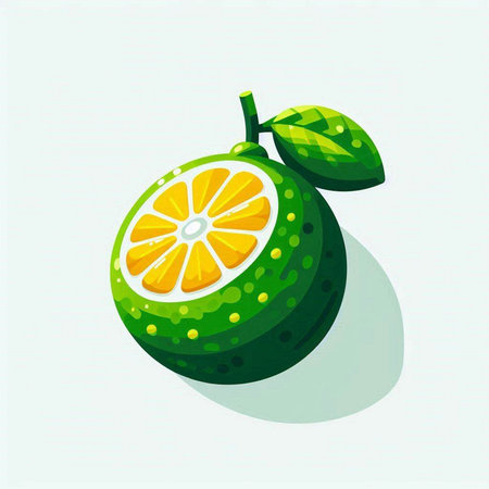 Lime fruit icon. Isolated on white background. Vector illustration.のイラスト素材