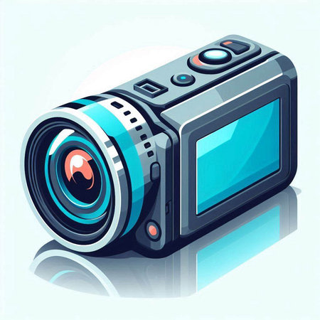 Digital camera isolated on white background. Vector illustration. Eps 10.のイラスト素材