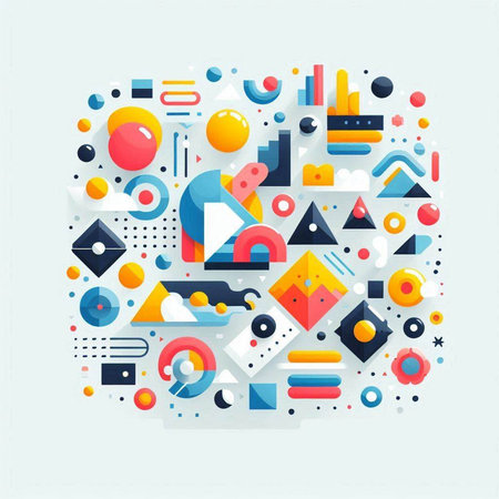 Abstract geometric shapes in the form of a circle. Vector illustration.のイラスト素材