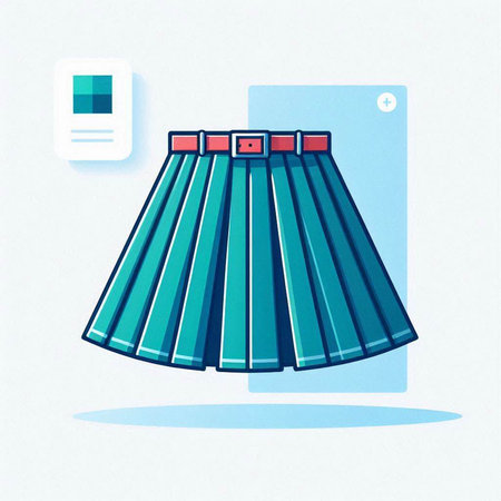 Vector illustration of a blue skirt on a white background. Eps 10のイラスト素材