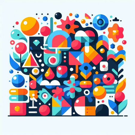 Colorful abstract composition with geometric elements. Vector illustration for your designのイラスト素材