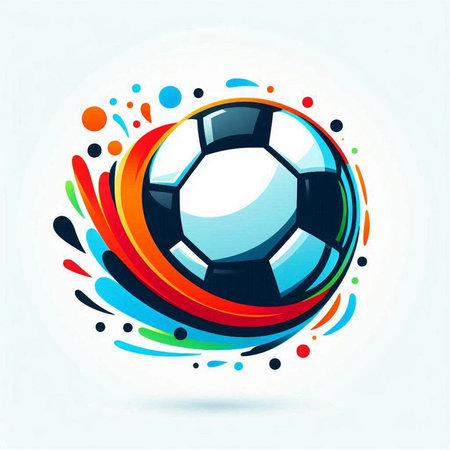 Soccer ball abstract colorful background. Vector illustration for your design.のイラスト素材