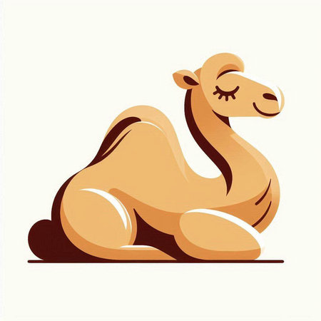 Camel in a flat style. Vector illustration for your design.のイラスト素材