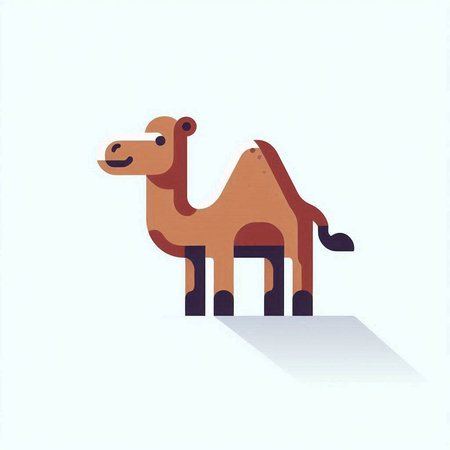 Camel icon on white background. Vector illustration. Flat style.のイラスト素材