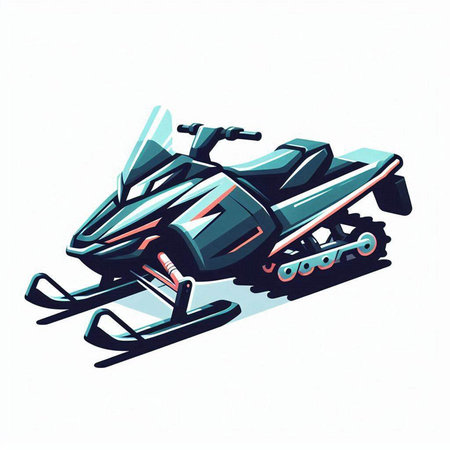 snowmobile on a white background, vector illustration, eps 10のイラスト素材