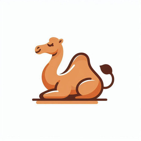 Camel icon. Vector illustration of a camel on a white background.のイラスト素材