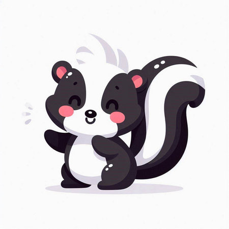 Cute skunk vector illustration. Cute cartoon skunk.のイラスト素材