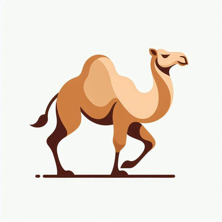Camel on a white background. Vector illustration of a camel.のイラスト素材