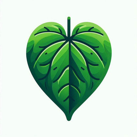 Leaf of a plant in the form of a heart on a white backgroundのイラスト素材