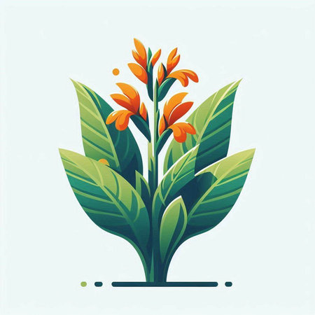 Canna flower vector illustration in flat style. Floral design element.のイラスト素材