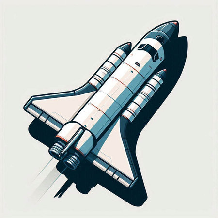 Space shuttle in retro style. Vector illustration. Eps 10 file.のイラスト素材