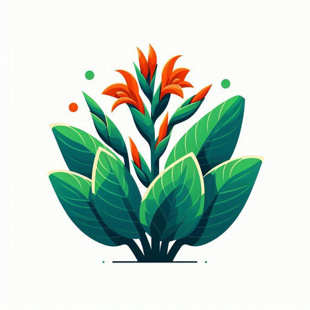 Illustration of a tropical plant on a white background, vector illustrationのイラスト素材