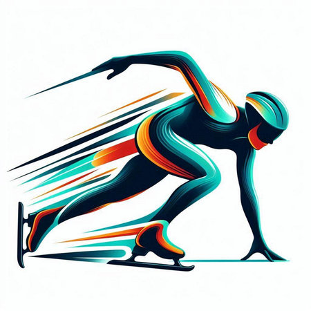 Figure Skating sport vector illustration, abstract background with space for textのイラスト素材