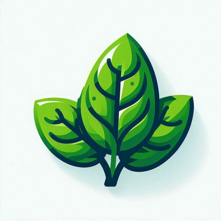 Green leaf on white background. Vector illustration. Eps 10 file.のイラスト素材