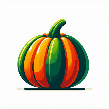 Pumpkin on a white background. Vector illustration of a pumpkin.のイラスト素材