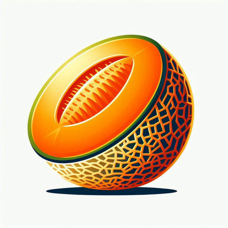 Melon isolated on white background. Vector illustration. Eps 10.のイラスト素材