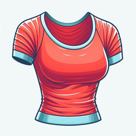 Illustration of a sports t-shirt on a white background.のイラスト素材