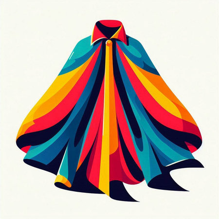 Illustration of a colorful superhero costume on a white background - vectorのイラスト素材